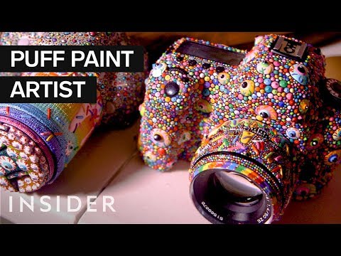 How This Artist Creates Works Out Of Puff Paint Video