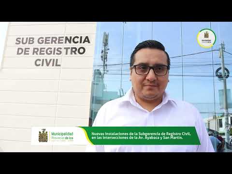 Nueva sede institucional de la Sub Gerencia de Registro Civil registro civil, video de YouTube