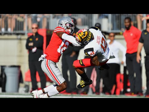 Denzel Ward HUGE HIT on Maryland Wide Reciever. Ohio State vs Maryland (2017)