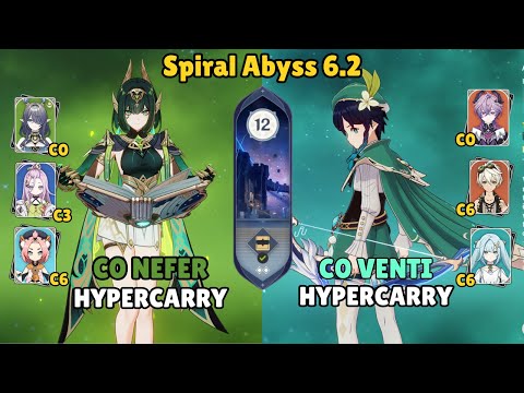C0 Venti Hypercarry & C0 Neffer Hypercarry - Abyss 12  | Genshin Impact 6.2