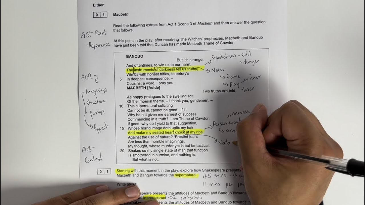 How To Answer A GCSE English Literature Exam Question