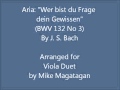 Aria Wer Bist Du Frage Dein Gewissen BWV 132 No 3 For Viola Duet