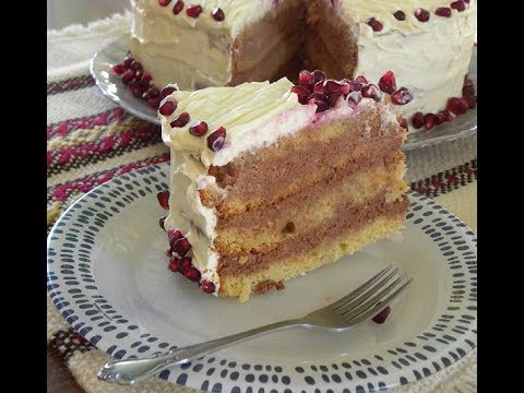 Sockerkaka Pomegranate Cake with White Chocolate Glaze
