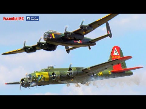 GIANT SCALE radio controlled (RC) WW2 BOMBERS ! Magnificent B-17 Flying Fortress and Avro Lancaster