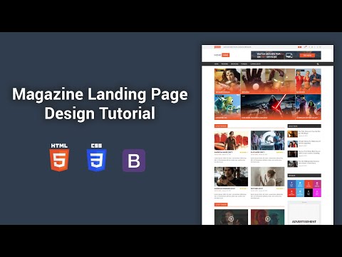 Magazine Landing Page Design | HTML, CSS, Bootstrap 4