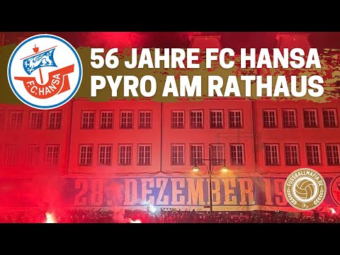 Wahnsinnige Pyro-Show zu 56 Jahren F.C. Hansa Rostock (28.12.2021)