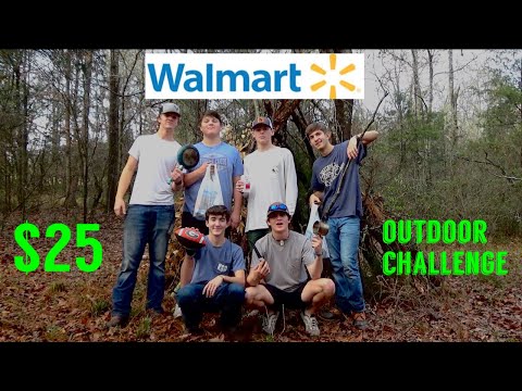 $25 WALMART OUTDOOR SURVIVAL CHALLENGE!
