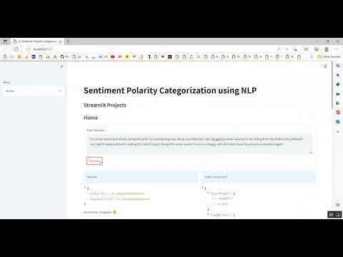 Sentimental Polarity Streamlit App in Python Projects