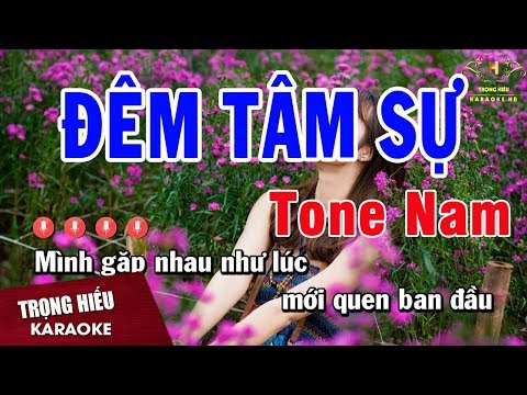 Karaoke Đêm Tâm Sự Tone Nam Nhạc Sống | Trọng Hiếu