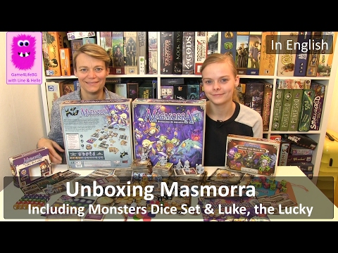 Masmorra & Luke, the Lucky & Monsters Dice Set unboxing (In English, board game)