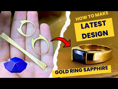 Making a Gold Ring with a Sapphire Stone|how to make blue Sapphire ring for men
