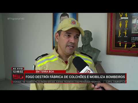 Fábrica de colchão é destruída pelo fogo em terra boa no Paraná 