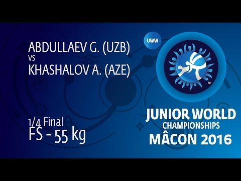 1/4 FS - 55 kg: A. KHASHALOV (AZE) df. G. ABDULLAEV (UZB), 9-6