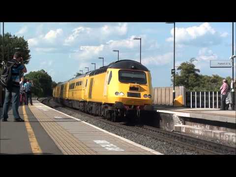 (HD) Network Rail New Measurement Train HST 43013 + 43014 passes Tamworth working the 1Q16 24 7 13