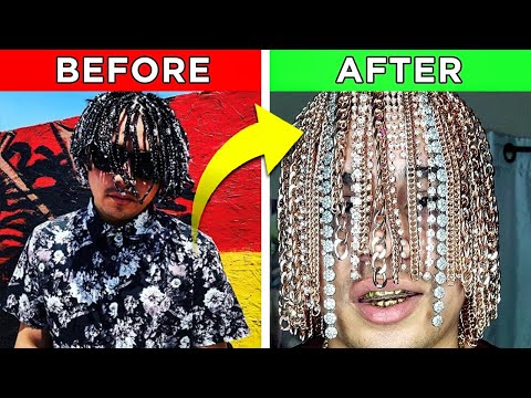 Rapper Dan Sur Gets Gold Chains as Hair! (IMPLANTED IN HEAD)