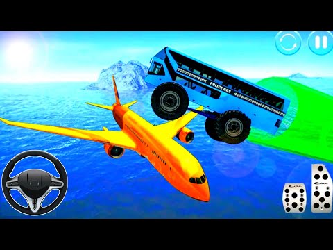 Impossible Monster Police Bus Stunts  Ramp Jumps - 4x4 Ramp Car Stunts Game - Android GamePlay 2020
