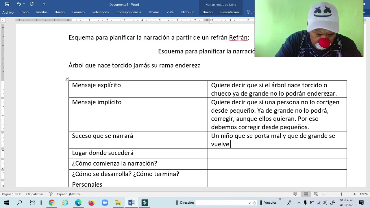 NARRANDO UN REFRÁN CUARTO ESPAÑOL