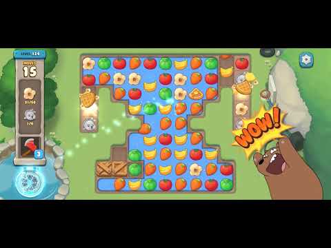 [Gameplay] We Bare Bears Match3 - Level 124 (No Boosters)