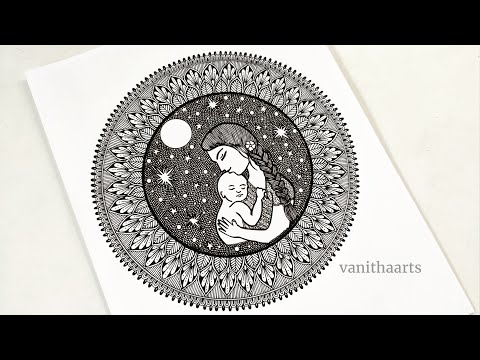 Mother s Day Mandala Art how to draw mandala for beginners Mother s Day Drawing Doodle