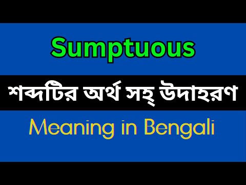 Sumptuous Meaning in Bengali/Sumptuous Mane Ki, Sumptuous Explain in Bengali