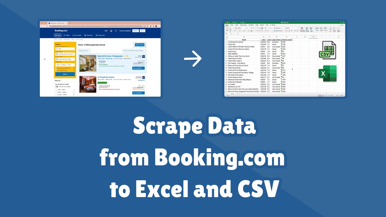 Scrape Data from Booking.com using Python - HTML to Excel & CSV