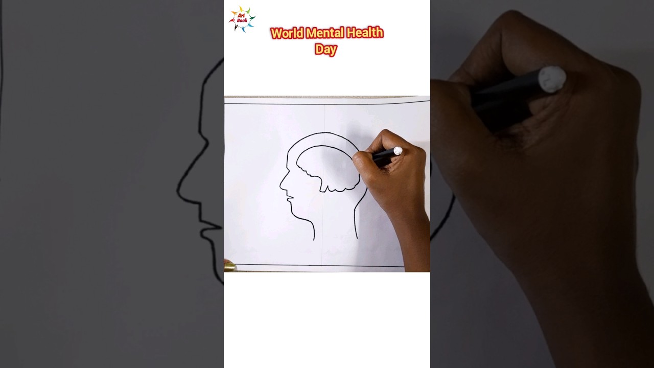 🧠World Mental Health Day Drawing/World Mental Health Day Poster Drawing Easy #drawing #shorts #viral