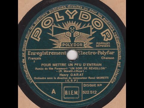 Henry Garat  " Pour mettre un peu d'entrain  " 1932