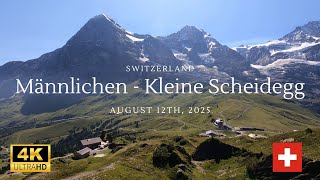 Beautiful Hike on the Panorama Trail from Männlichen to Kleine Scheidegg, Grindelwald, Switzerland