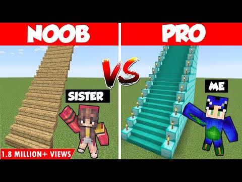 Minecraft BEST STAIRCASE BUILD CHALLENGE | NOOB vs PRO 😱 (Hindi)