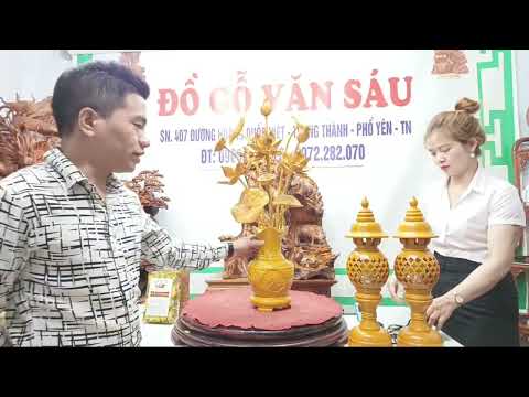 Bình Hoa Sen Gỗ Mít 11 Bông Bao Cước Vận Chuyển Khi Mua Tại Video - ĐỒ GỖ VĂN SÁU
