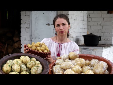 Perfect rural dinner with new potatoes! Two  traditional recipes in our village. And one meat dish