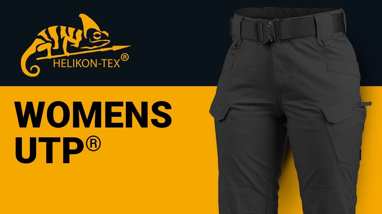 WOMEN'S URBAN TACTICAL PANTS - UTP Resized® - POLYCOTTON RIPSTOP -  Helikon-Tex® - BLACK - LENGTH 30″