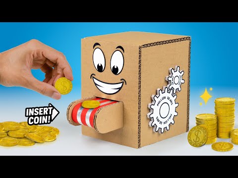 How To Make Automatic Coin Bank Machine From Cardboard | Awesome Cardboard Project