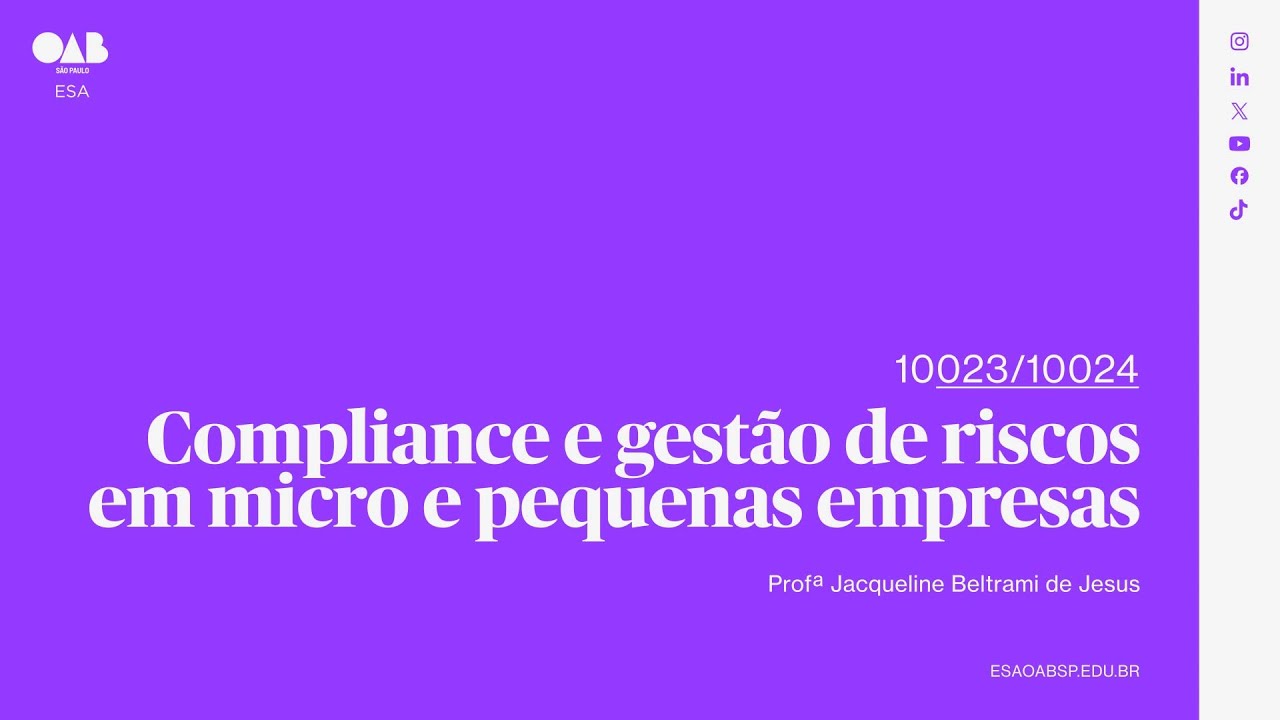 #01 | Compliance e gestão de riscos em micro e pequenas empresas