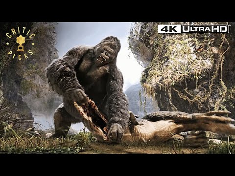 King Kong's Brutal Battle With The T-Rex (Full Scene) | King Kong 4k HDR