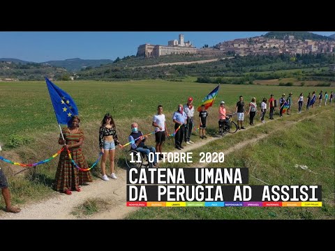 Catena umana di 25 km da Perugia ad Assisi per la fraternità Catena umana di 25 km da Perugia ad Assisi per la fraternità