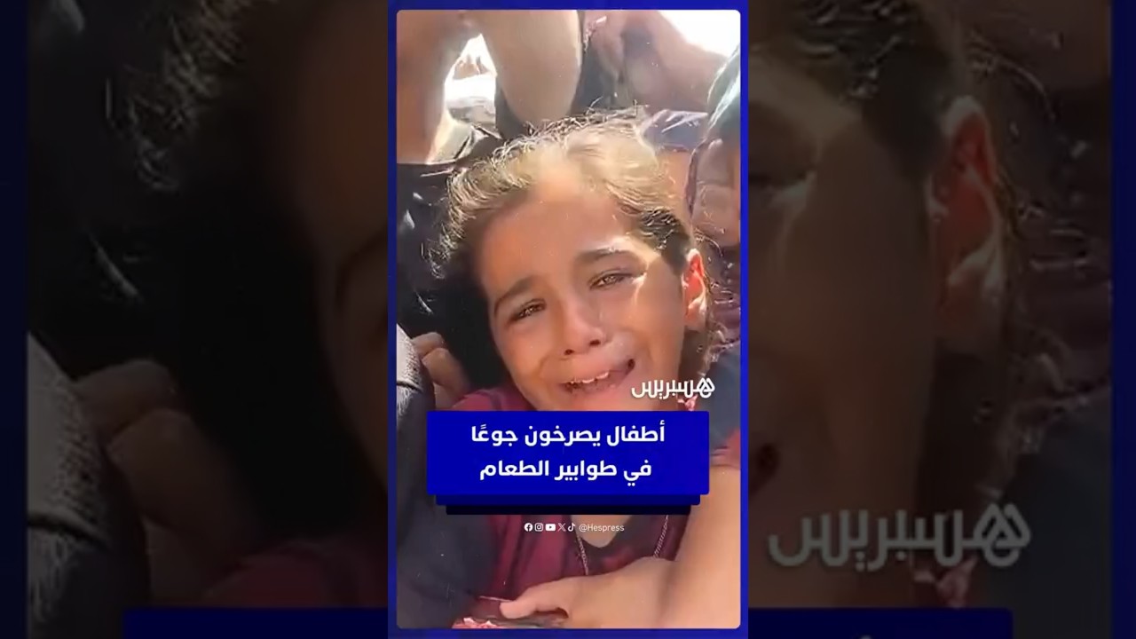 أطفال يبكون بحرقة ويصرخون جوعًا في طوابير انتظار الطعام thumbnail