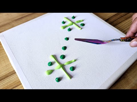 Simple Acrylic Painting / Using Bubble Wrap, Fan Brush & Palette Knife / Daily Art 2023 / Day#43