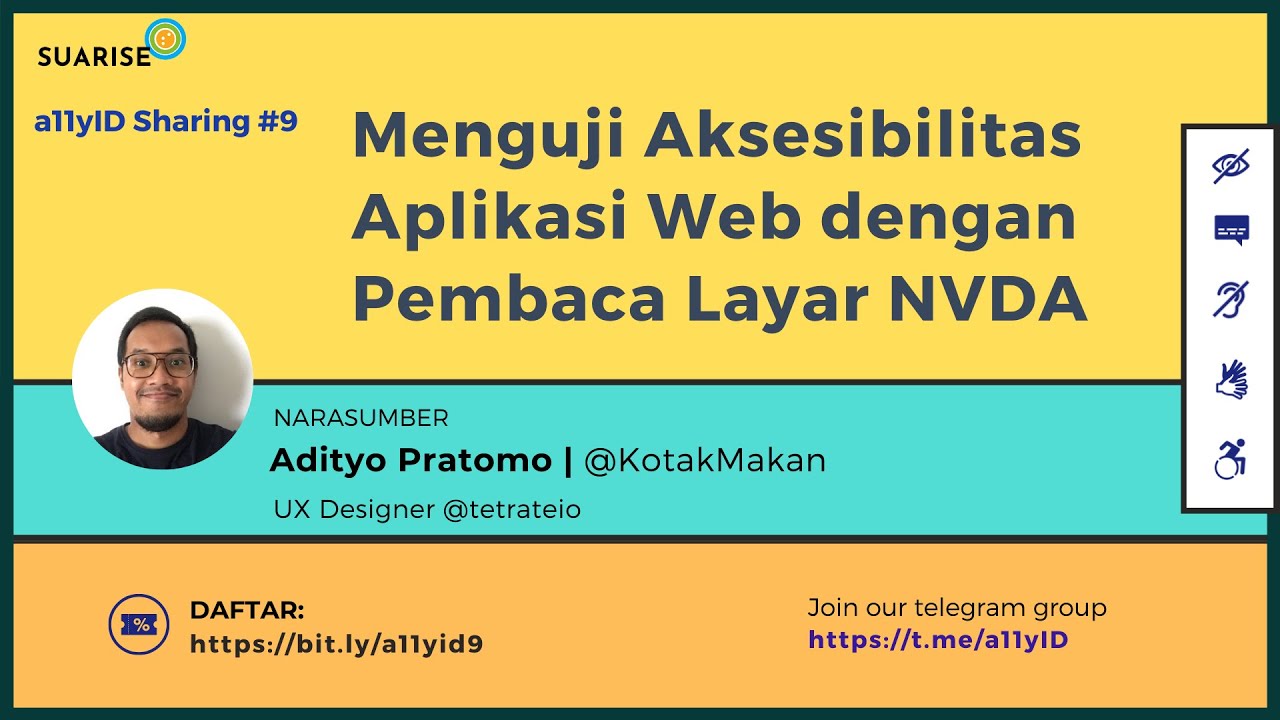 A11yID #9 : Menguji Aksesibilitas Aplikasi Web dengan Pembaca Layar NVDA - SuariseID