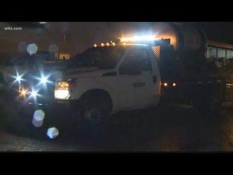 Salt trucks preparing to treat area roadways