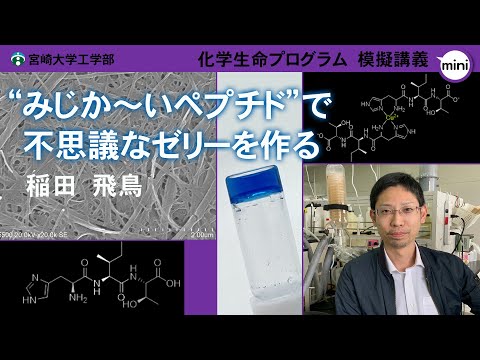 【模擬講義mini】「“みじか～いペプチド”で不思議なゼリーを作る」宮崎大学工学部 化学生命プログラム・稲田　飛鳥