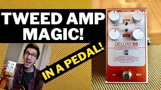 Video thumbnail for This Pedal Made Me Love TWEED! - The Origin Effects DELUXE55 Tweed Recreation by Jamey Arent