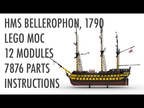 MOC: HMS Bellerophon, 1790, 12 modules, 7876 parts