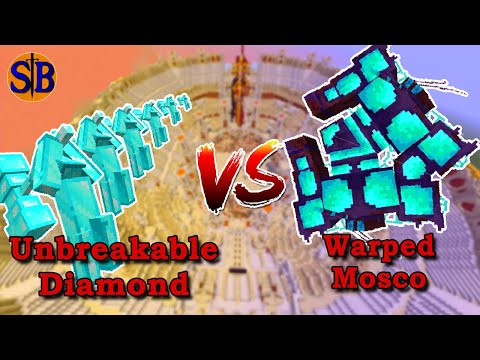 Alot of Warped Mosco vs Unbreakable Diamond | Non-Euclidean Mob Battle in Minecraft