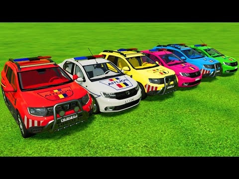 TRANSPORTING COLORED DACIA DUSTER & LOGAN CARS WITH MAN TRUCKS ! Farming Simulator 22
