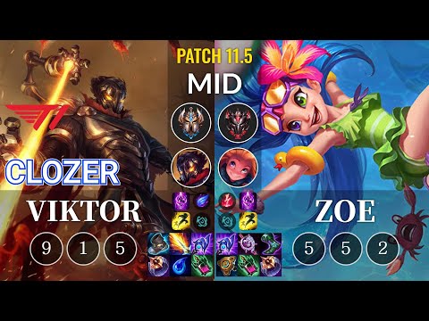 T1 Clozer Viktor vs Zoe Mid - KR Patch 11.5