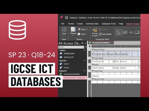 IGCSE ICT Access Databases Practical Exam Task - Specimen Paper 2 2023 (0983/0417)