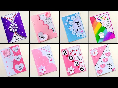 8 DIY Happy New Year Greeting Card 2026 | How To Make Handmade New Year Card | New Year Card Easy