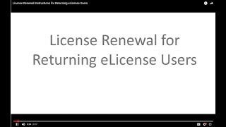 License Renewal Instructions for Returning eLicense Users