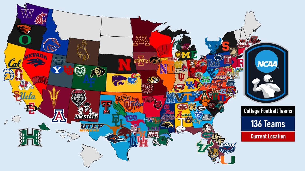 NCAA College Football 136  FBS Teams Location 2026